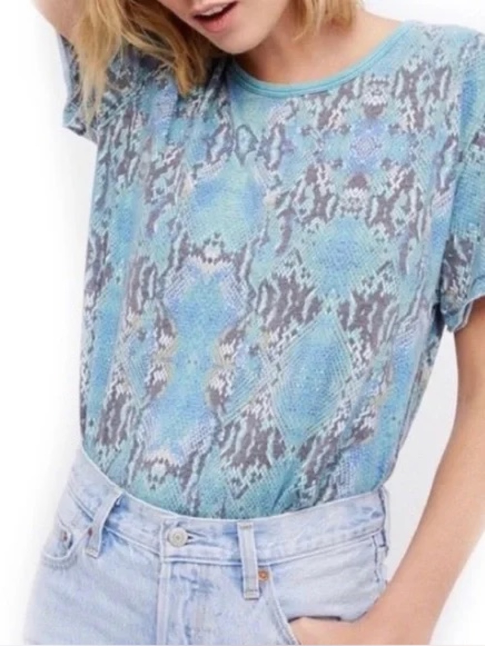 Free People snake print tee, S